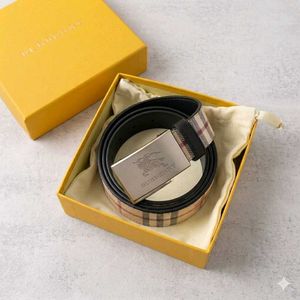 *BURBERRY MENS LEATHER BELT**REVERSIBLE*WD BOX