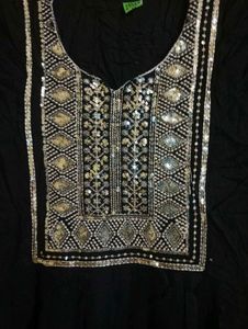 Chic Black Kurti with Tassels