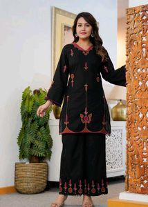 Black Embroidered Kurta Set