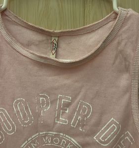 Lee Cooper Pink Graphic Tank Top