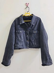 Black Denim Jacket (fleece lining)