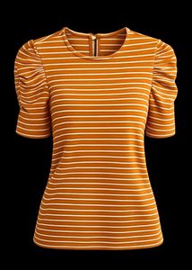 Striped Puff Sleeve Top