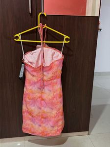 Strapless Floral Print Mini Dress
