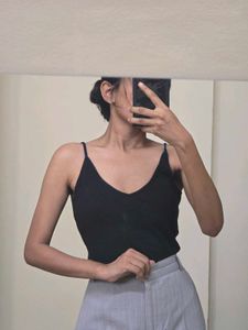 Stylish Black V-Neck Bodysuit
