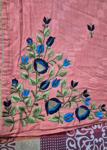Embroidered Peach Kurta