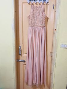 Blush Peach Sequin Maxi Dress
