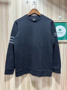 Adidas Charcoal Side Logo 3 Stripes Sweatshirt