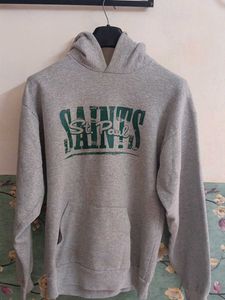 Stylish Grey Hoodie with Graphic Print