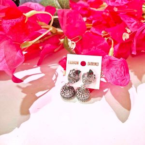 Mini Oxidized Jhumka Earrings (Pack of 10 pcs)
