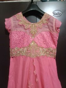 Elegant Pink Embroidered Ethnic Gown