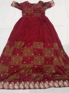 Elegant Maroon Ethnic Gown