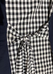 Chic Navy &amp; Gingham Tie-Front Top