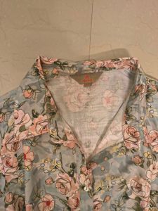 Floral Print Button-Up Blouse