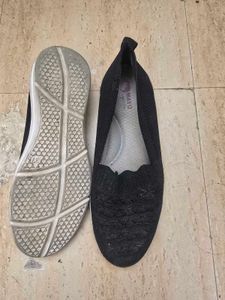 Black Knit Ballet Flats