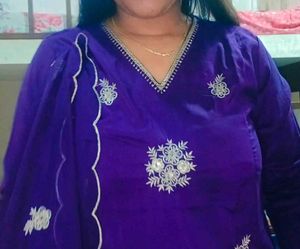 Beautiful Purple Saree with Embellishments