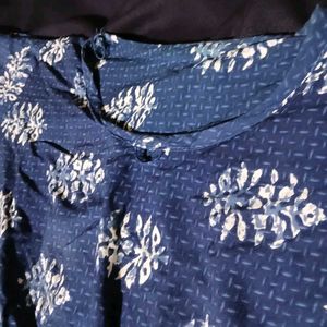 Boho Blue Block Print Maxi Dress