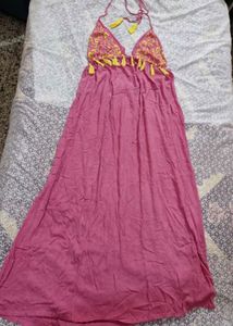 Pink Tassel Maxi Dress