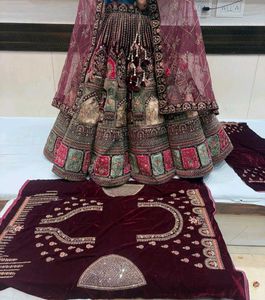 Embroidered Velvet Lehenga Choli