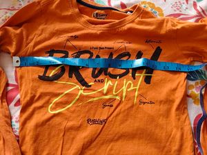 Orange Graphic Long Sleeve Tshirts Age 6-8 yrs
