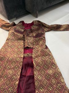 Elegant Burgundy Silk Skirt