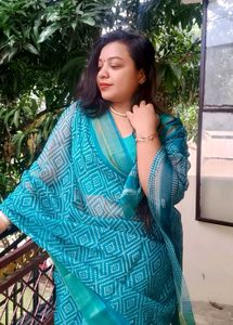 Beautiful Teal Blue Saree