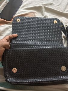 Chic Black Textured Handbag
