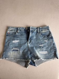 Distressed Denim Shorts