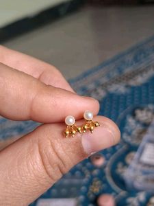 Gold Pearl Stud Earrings