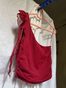 Maroon One-Shoulder top