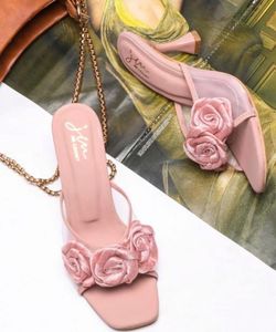 Elegant Rose Embellished Heels