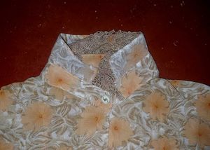 Elegant Lace Collar Floral Shirt