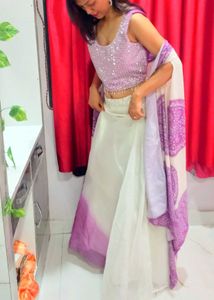 Stunning Lavender Cancan Indo western set 💜