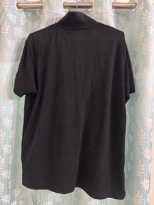 Men's Black Zip Polo Shirt