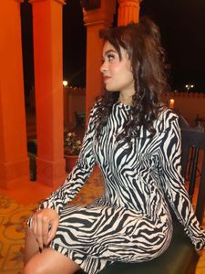 zebra inspired bodycon dress
