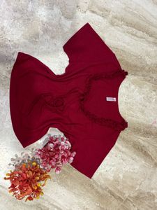 Maroon Top ❤️ with Lace Detail.SIZE-28-34.