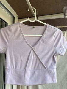 Lavender Wrap Crop Top
