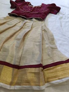 Beautiful Pattu pavada Set for Girls