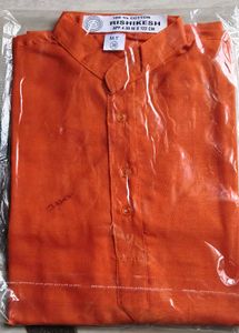 Men's Orange Cotton Kurta
