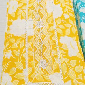 Printed Cotton Unstitched Suit
