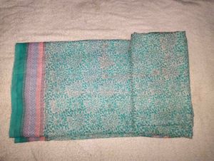 Beautiful Teal Printed Saree