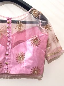 Baby Pink padded Embroidered Blouse