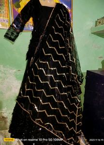 Full Black Digainer Lahnga With Beautiful Dupatta