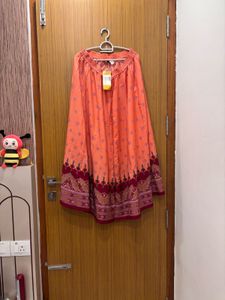 🆕 “Aurelia” peach Ethnic Printed Skirt