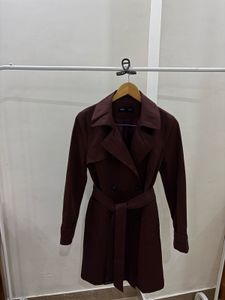 DOUBLE BREASTED BURGUNDY  TRENCH COAT
