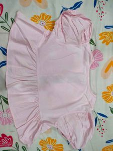 Savana Cute Pink Puff Sleeve Peplum Top