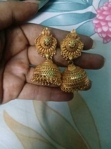 Golden Jhumka Earrings