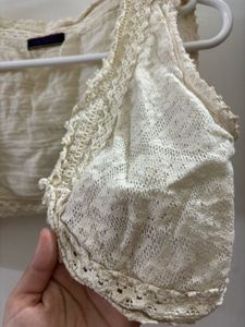 Cream Lace Trim Cropped Bolero