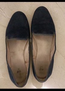 Classic Navy  Blue Suede Loafers