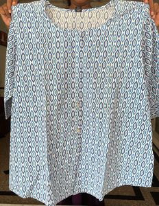 Blue Geometric Print Kurta