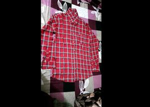 Men's Red Plaid Long Sleeve Shirt